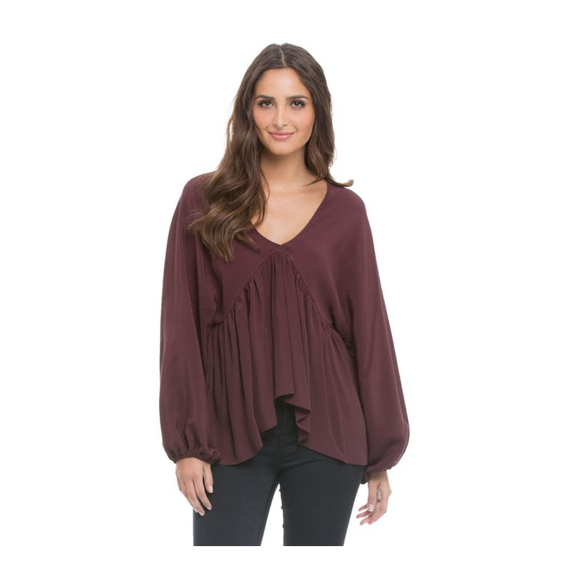 Maniche lunghe camicetta viola