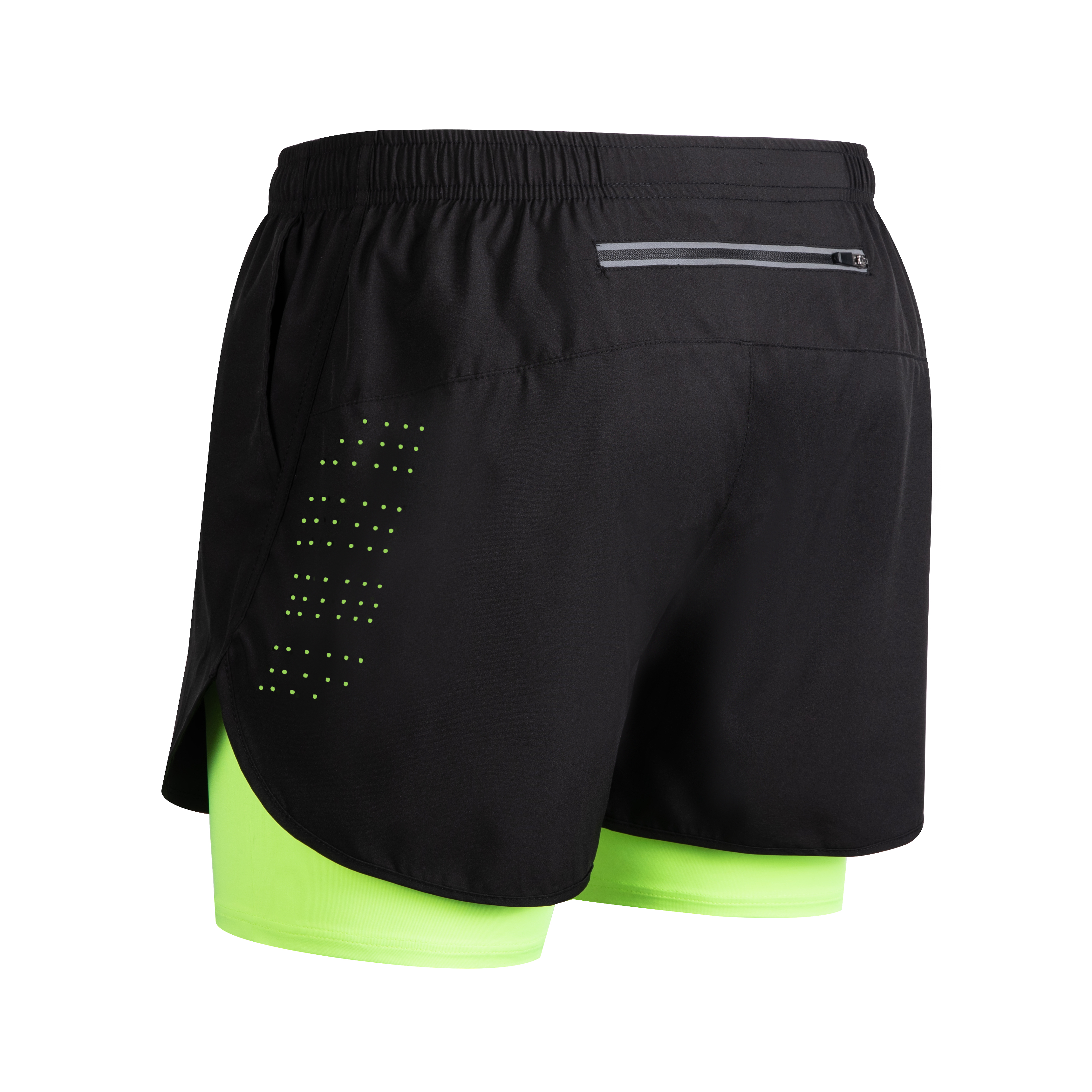 Men's Running Shorts Quick-drying Fitness Black Double Layer Shorts Men New Sport Workout Training Bodybuilding Short Pants
