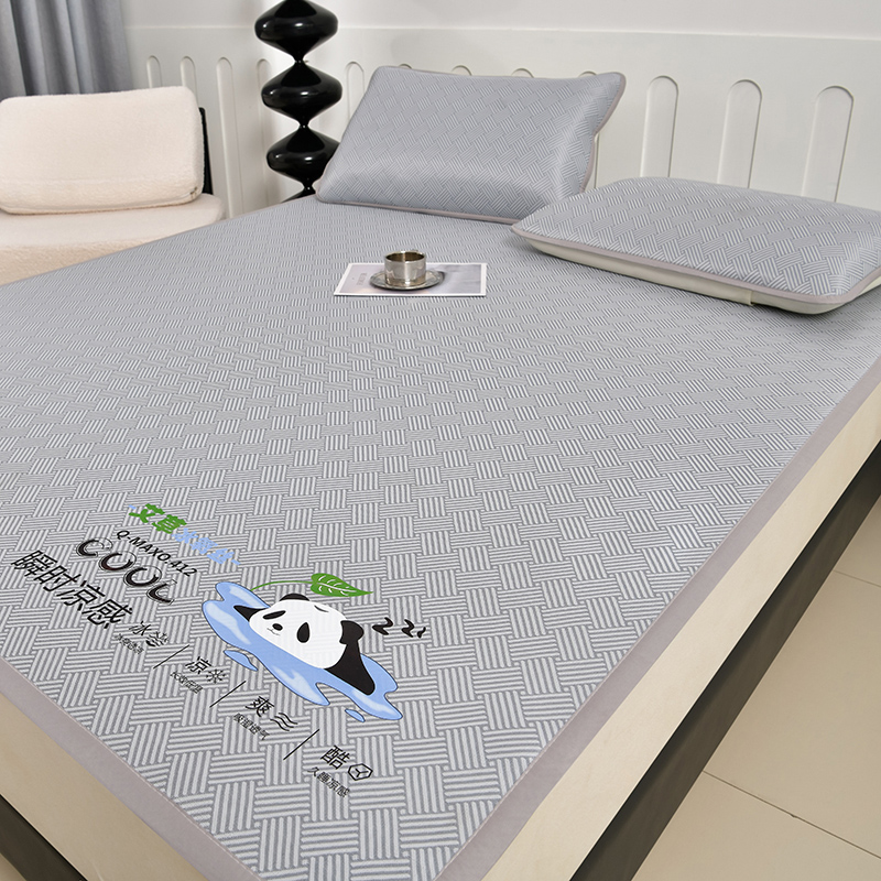 600D Carbon Light Fibres Summer Mat for Bed Soft Comfortable Ice Silk Cooling Mat Can Naked Sleeping Cool Bed Pad Pillowcases