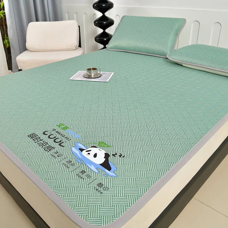 600D Carbon Light Fibres Summer Mat for Bed Soft Comfortable Ice Silk Cooling Mat Can Naked Sleeping Cool Bed Pad Pillowcases