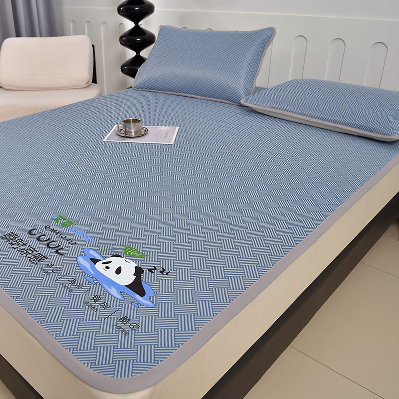 600D Carbon Light Fibres Summer Mat for Bed Soft Comfortable Ice Silk Cooling Mat Can Naked Sleeping Cool Bed Pad Pillowcases