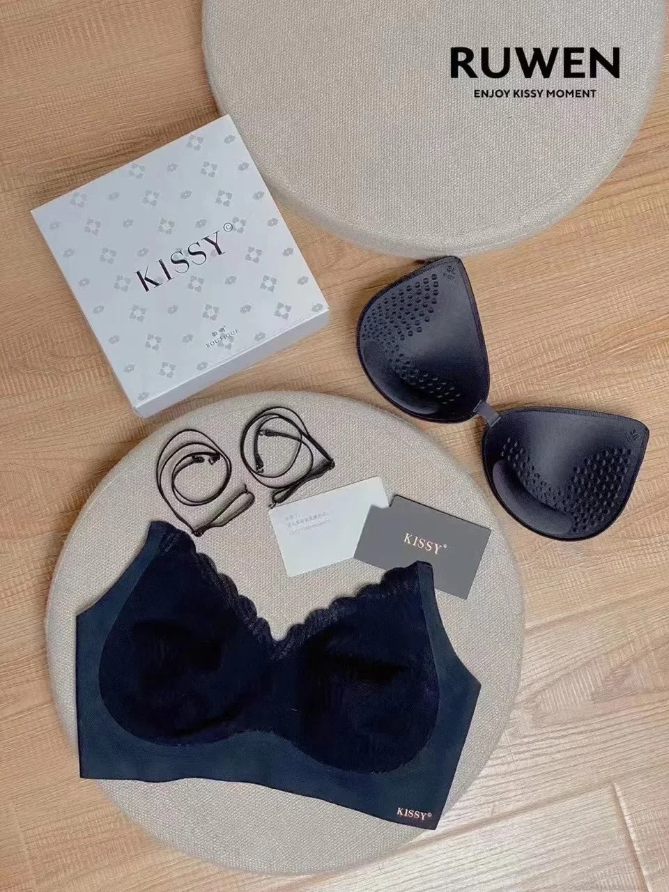 Kissy series underwear seamless vest sports sling lace platinum rimless bra