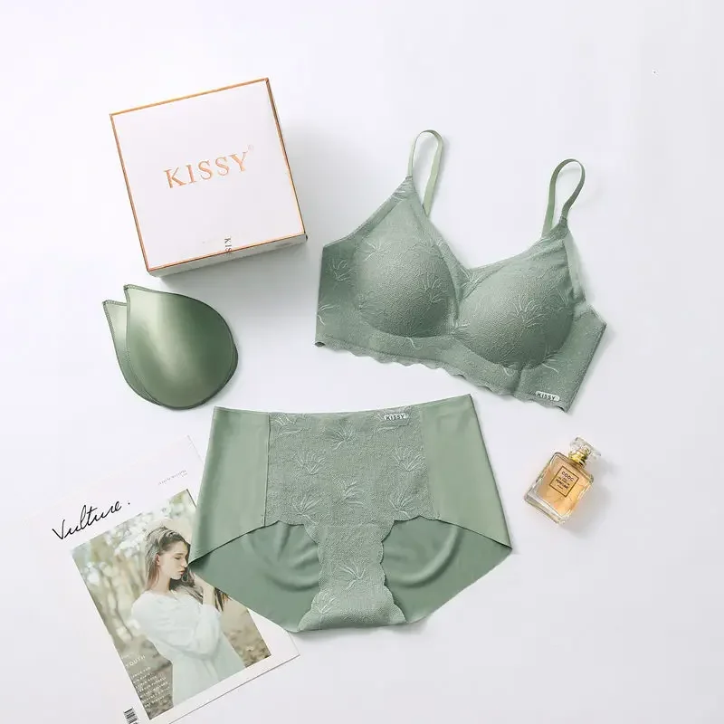 Kissy series underwear seamless vest sports sling lace platinum rimless bra