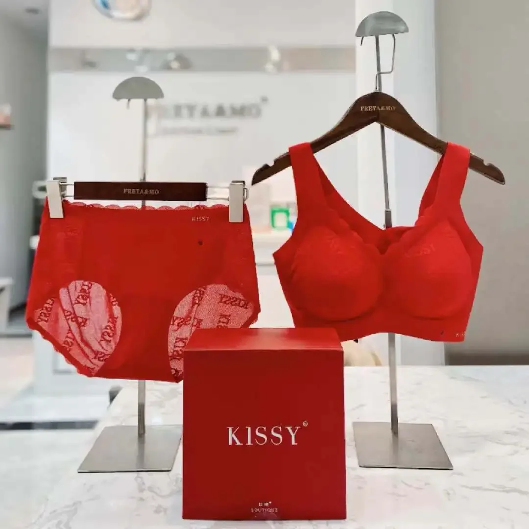 Kissy series underwear seamless vest sports sling lace platinum rimless bra