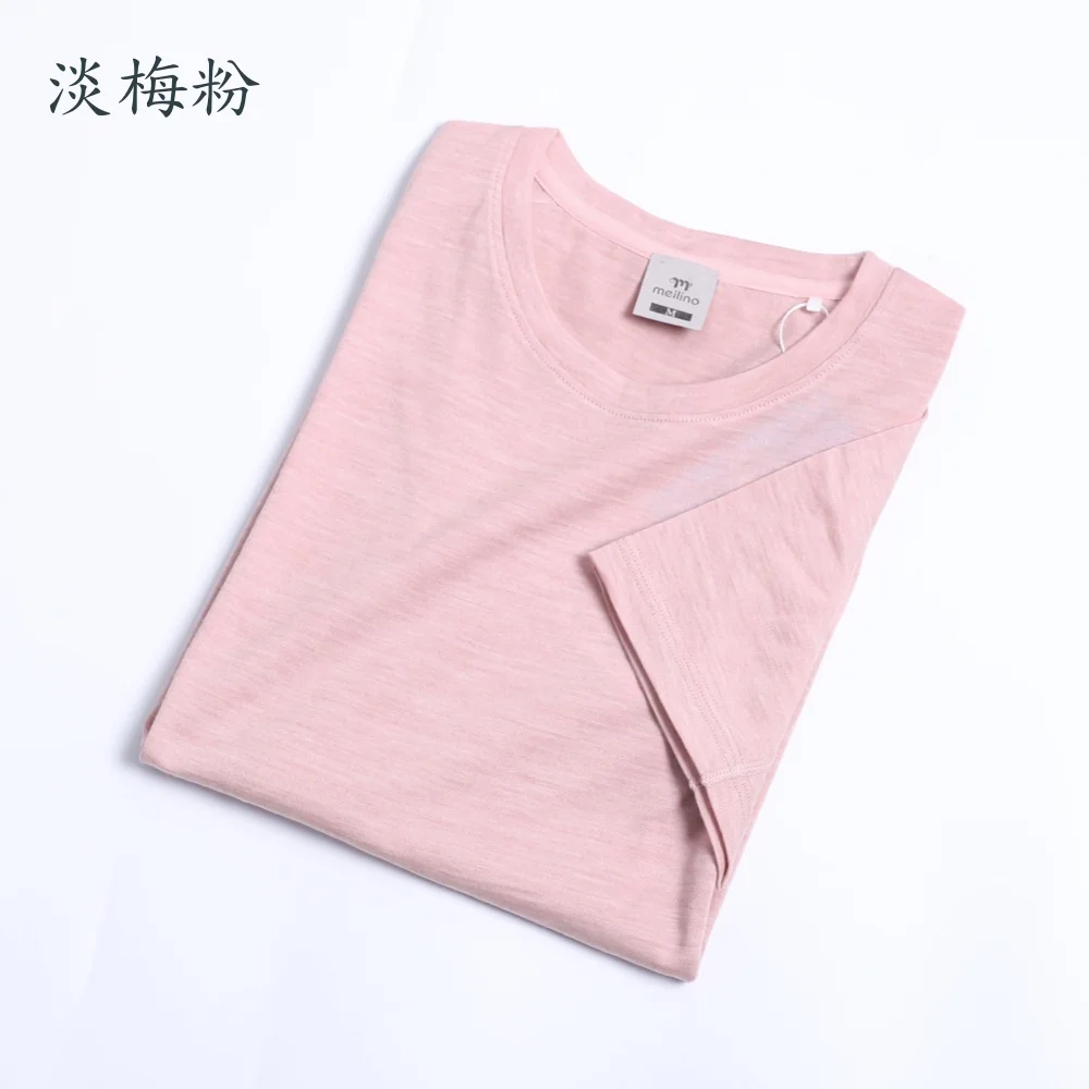 Women's 100% Merino Wool T Shirt Merino Short Sleeve Slim Fit Base Layer Tee Hiking Yoga Running Breathable Wicking Quick Drying