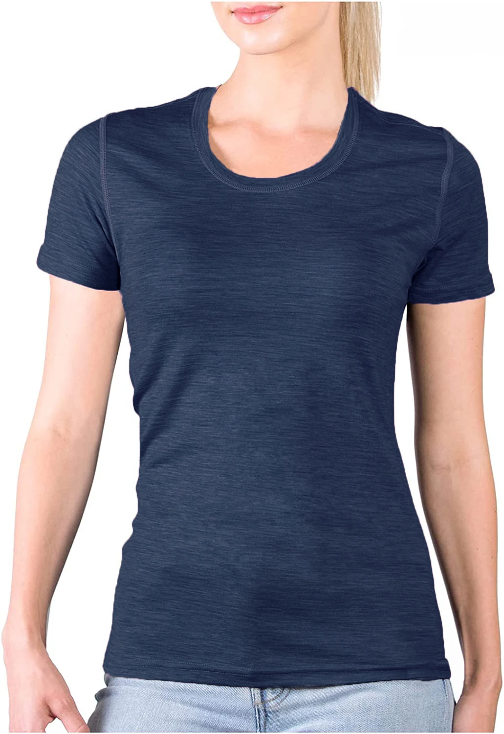 Women's 100% Merino Wool T Shirt Merino Short Sleeve Slim Fit Base Layer Tee Hiking Yoga Running Breathable Wicking Quick Drying