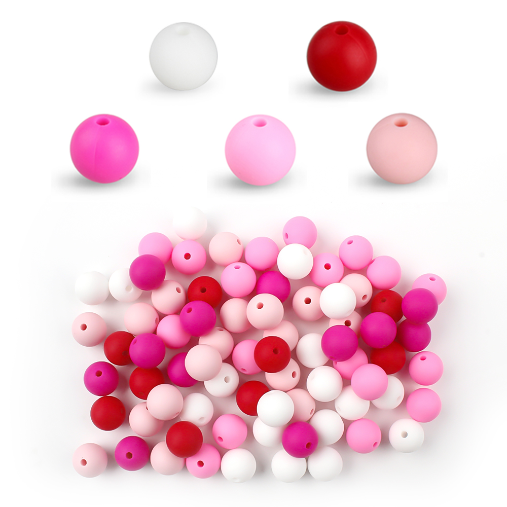 40pcs 9/12/15mm Silicone Round Beads for Pen Decor Jewelry Making DIY Pendant Bracelet Chain Keychain Bulk Handmade ﻿Wholesale