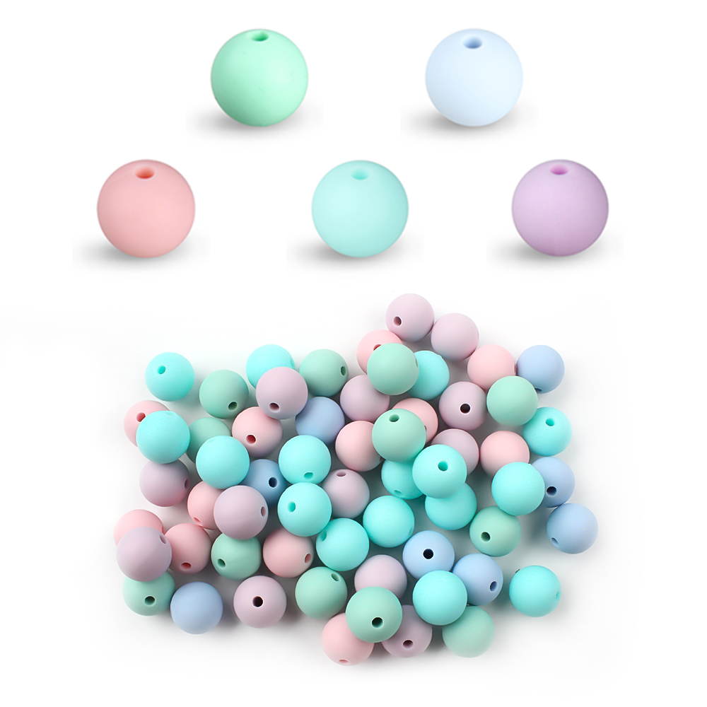 40pcs 9/12/15mm Silicone Round Beads for Pen Decor Jewelry Making DIY Pendant Bracelet Chain Keychain Bulk Handmade ﻿Wholesale