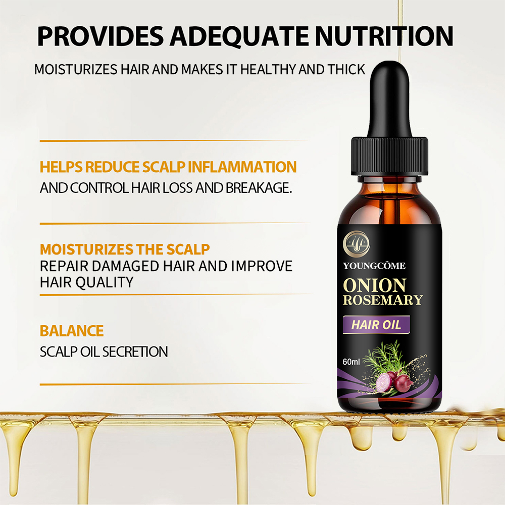 Hair Care Essential Oil Onion Rosemary Peppermint Fortified Oil Nourishing Split Dry Organic Hair Care Improving Hair Quality