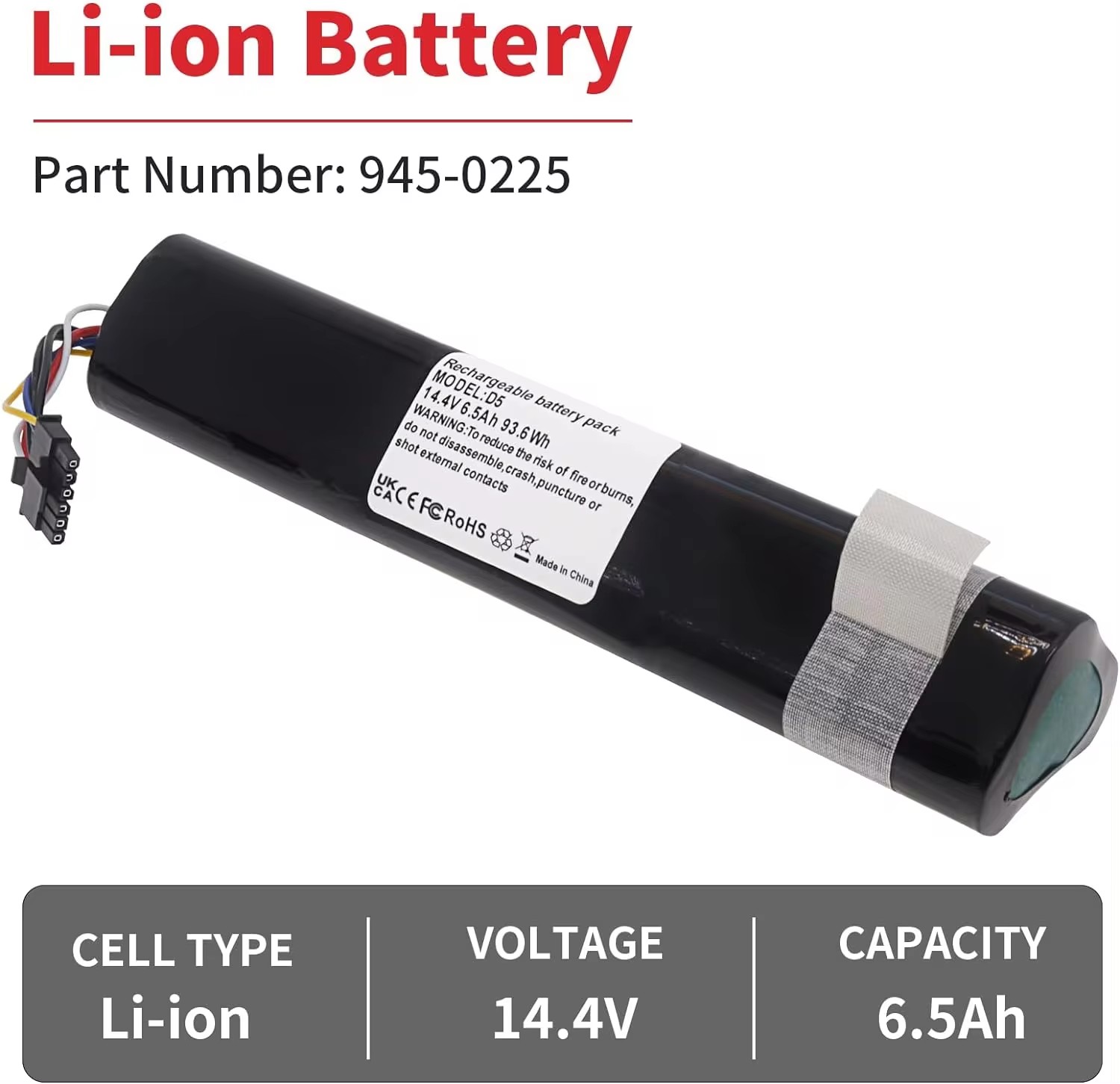 Battery 945-0225, 205-0011 for Neato Botvac Connected, D3, D3+, D4, D5, D5+, D6, D7, D301, D303,D502,D503,D701,D702,D703,D705