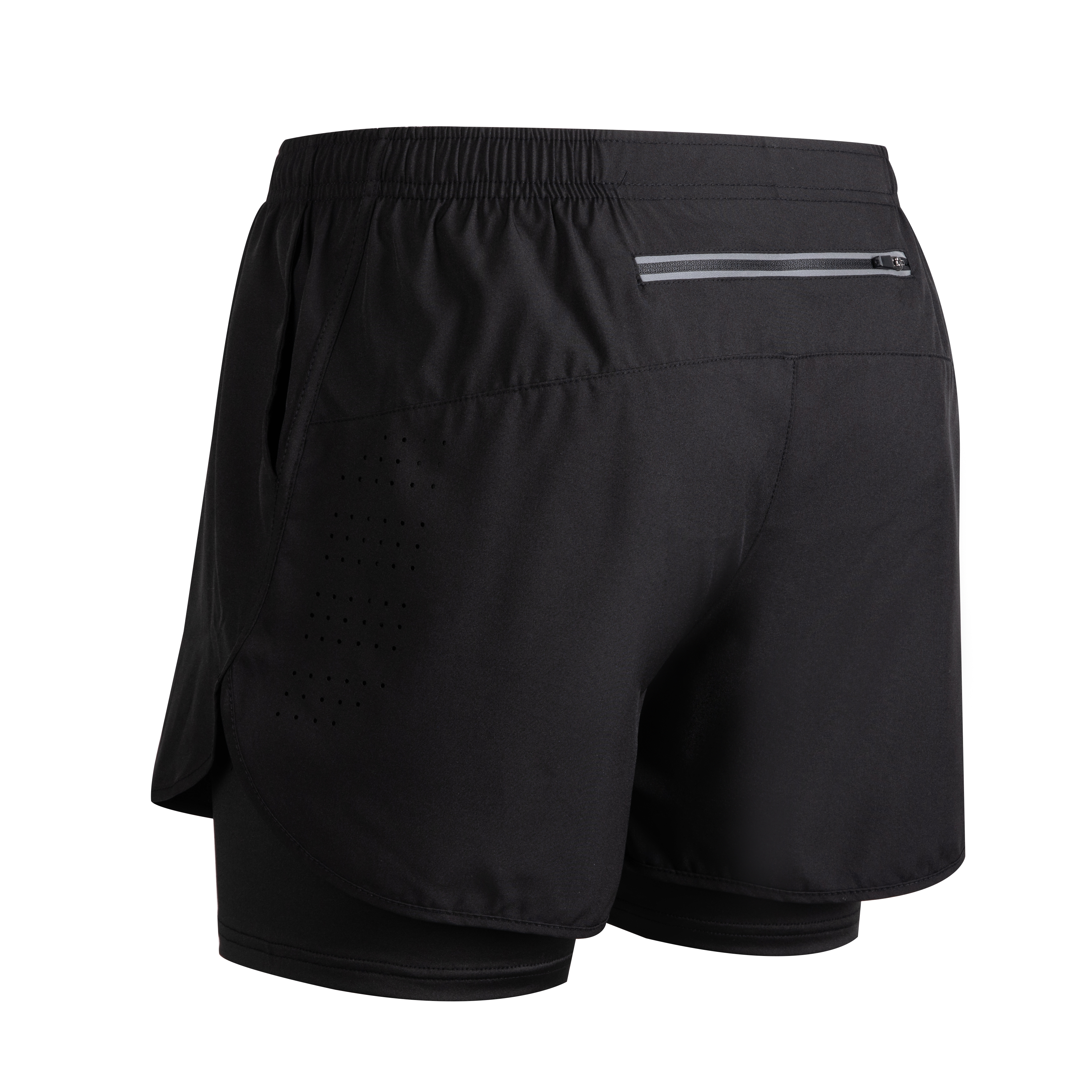 Men's Running Shorts Quick-drying Fitness Black Double Layer Shorts Men New Sport Workout Training Bodybuilding Short Pants