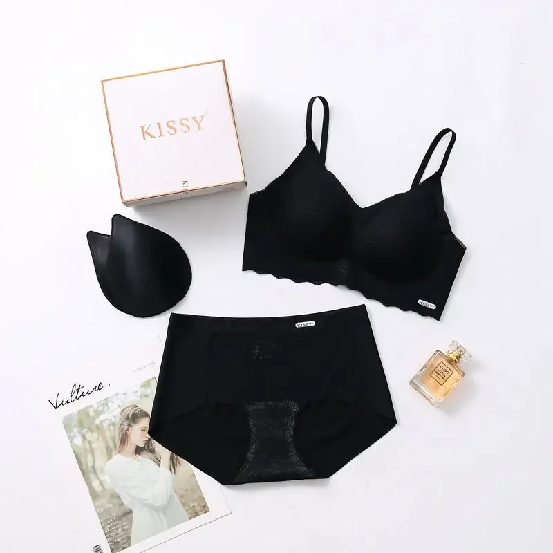 Kissy series underwear seamless vest sports sling lace platinum rimless bra