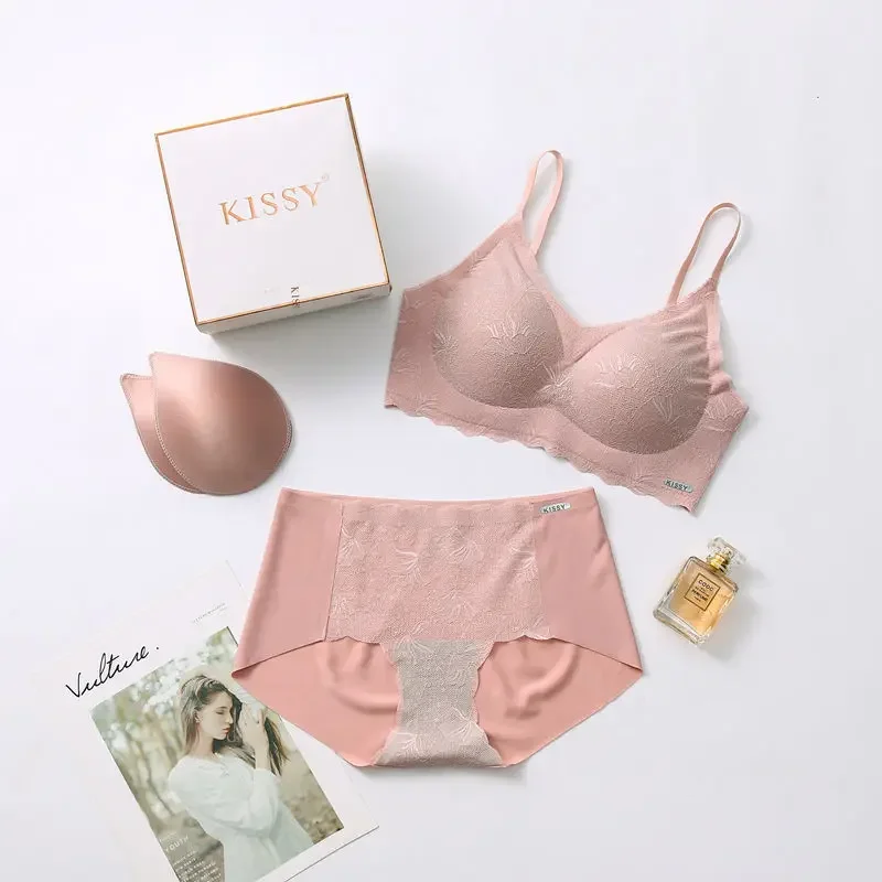 Kissy series underwear seamless vest sports sling lace platinum rimless bra