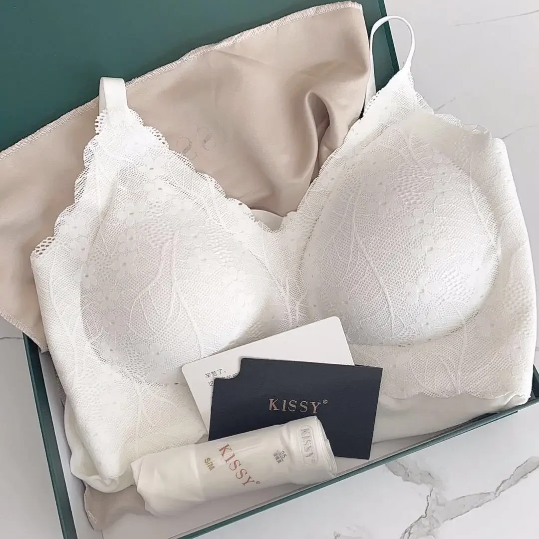 Kissy series underwear seamless vest sports sling lace platinum rimless bra