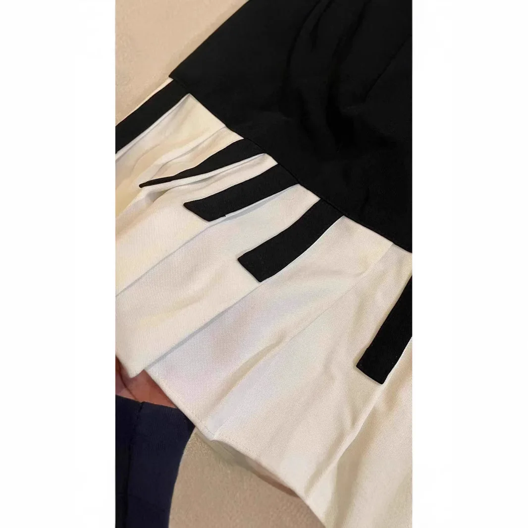 American Retro Black White Piano Half Skirt Women's Summer New Design High Waist Slim Fit Midi Skirt Stylish Slimming Skirt