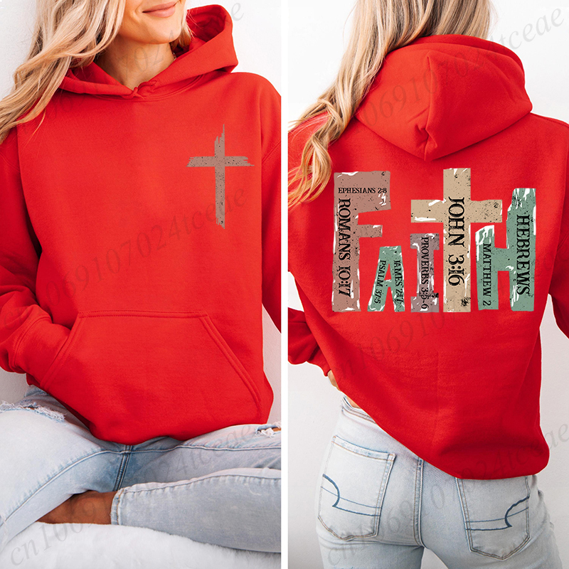 Automne sweat à capuche polaire foi chrétienne à capuche mode coréenne sweats à manches longues haut versets de la Bible jésus c