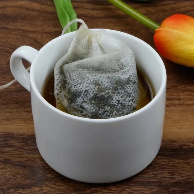 100/200PCS Disposable Tea Filter Bags Non-woven Fabric Tea Bag with Drawstring Kitchen Filter Paper for Coffee Herb Loose Tea