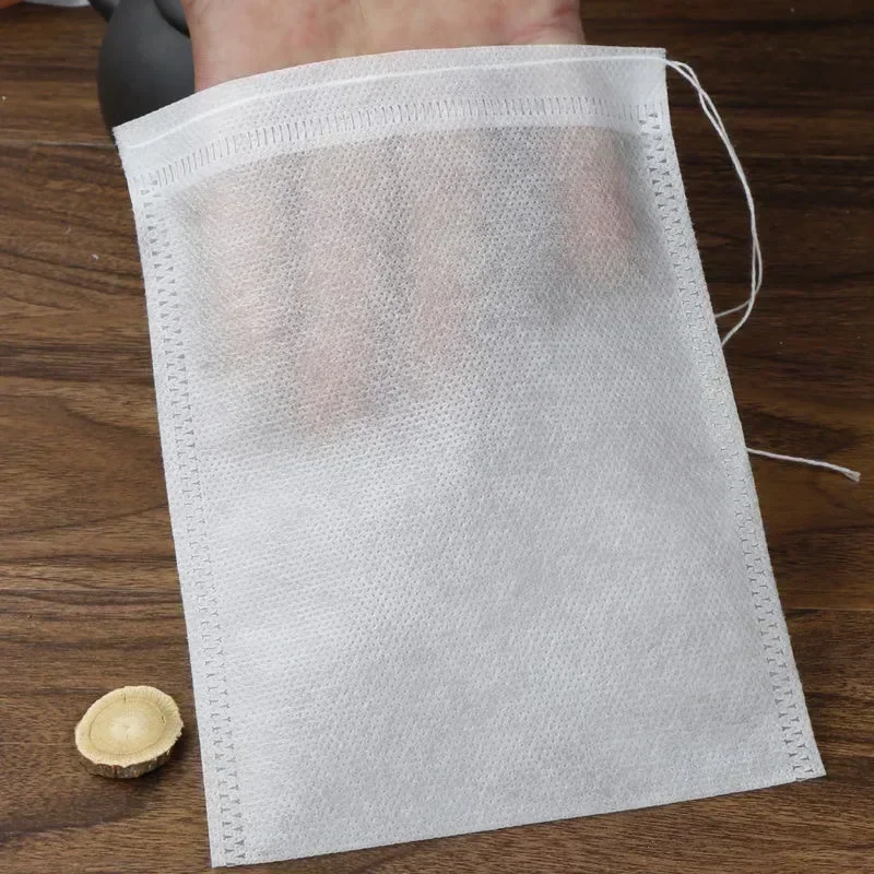 100/200PCS Disposable Tea Filter Bags Non-woven Fabric Tea Bag with Drawstring Kitchen Filter Paper for Coffee Herb Loose Tea